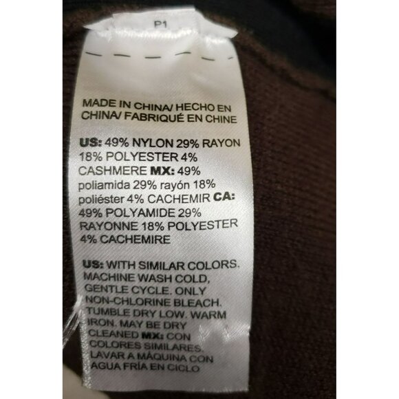 Chicos Brown Knit Tunic Sweater, Black Trim, Side Button Detail, Womens Size XL - Picture 8 of 9